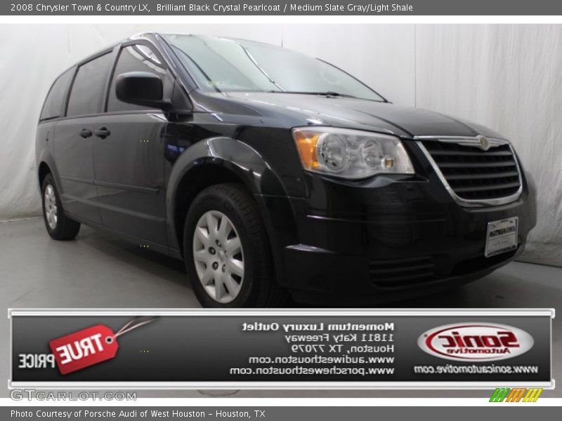 Brilliant Black Crystal Pearlcoat / Medium Slate Gray/Light Shale 2008 Chrysler Town & Country LX