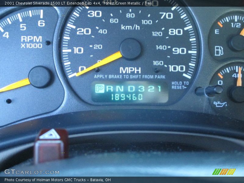 Forest Green Metallic / Tan 2001 Chevrolet Silverado 1500 LT Extended Cab 4x4