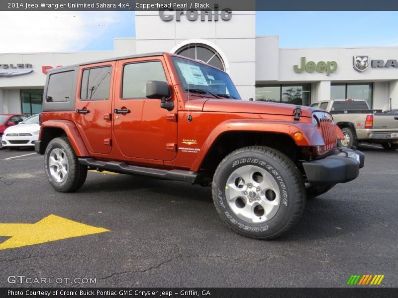 Copperhead Pearl / Black 2014 Jeep Wrangler Unlimited Sahara 4x4