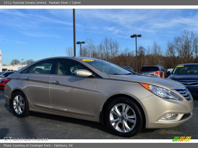 Radiant Silver / Camel 2011 Hyundai Sonata Limited