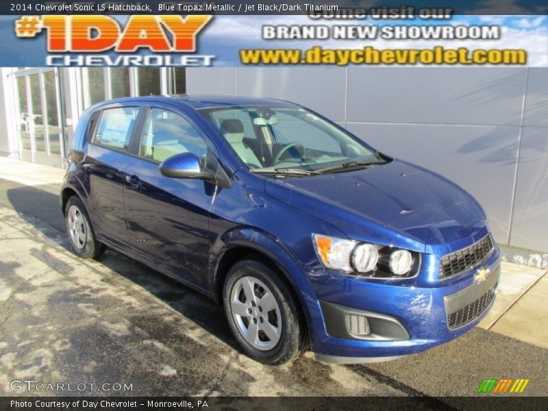 Blue Topaz Metallic / Jet Black/Dark Titanium 2014 Chevrolet Sonic LS Hatchback