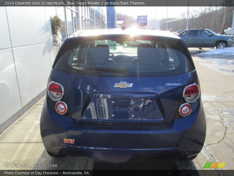 Blue Topaz Metallic / Jet Black/Dark Titanium 2014 Chevrolet Sonic LS Hatchback
