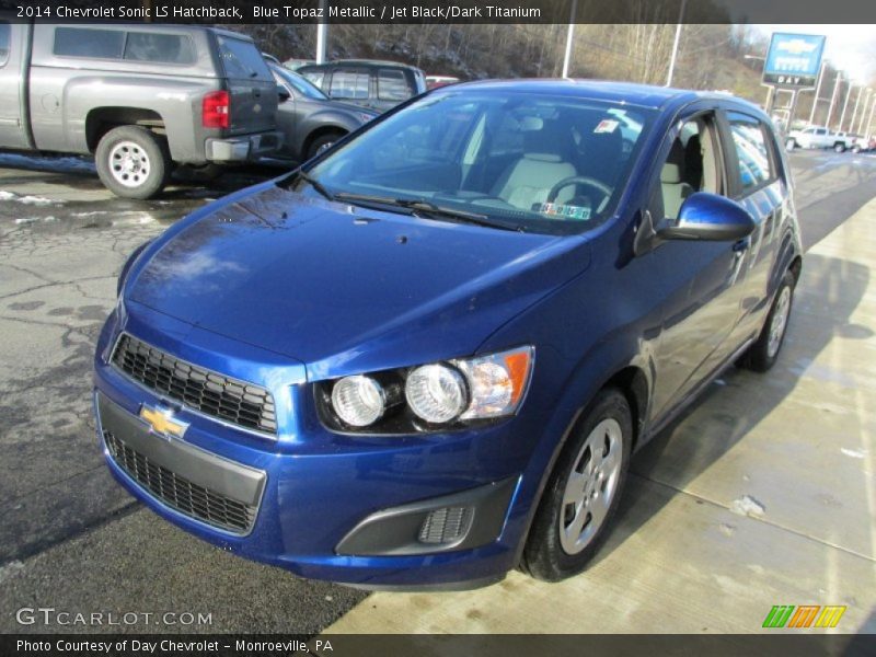 Blue Topaz Metallic / Jet Black/Dark Titanium 2014 Chevrolet Sonic LS Hatchback