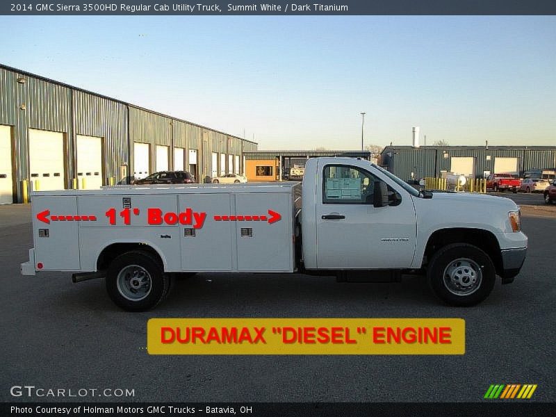 Summit White / Dark Titanium 2014 GMC Sierra 3500HD Regular Cab Utility Truck
