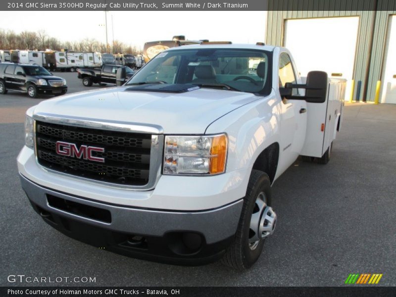 Summit White / Dark Titanium 2014 GMC Sierra 3500HD Regular Cab Utility Truck
