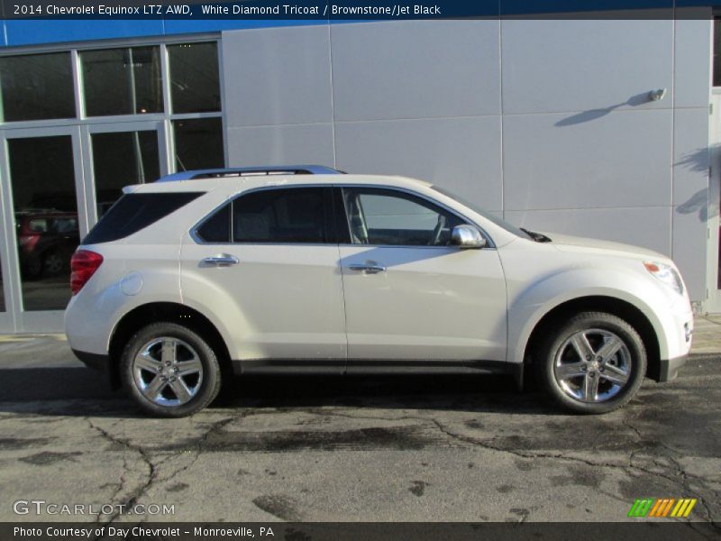 White Diamond Tricoat / Brownstone/Jet Black 2014 Chevrolet Equinox LTZ AWD