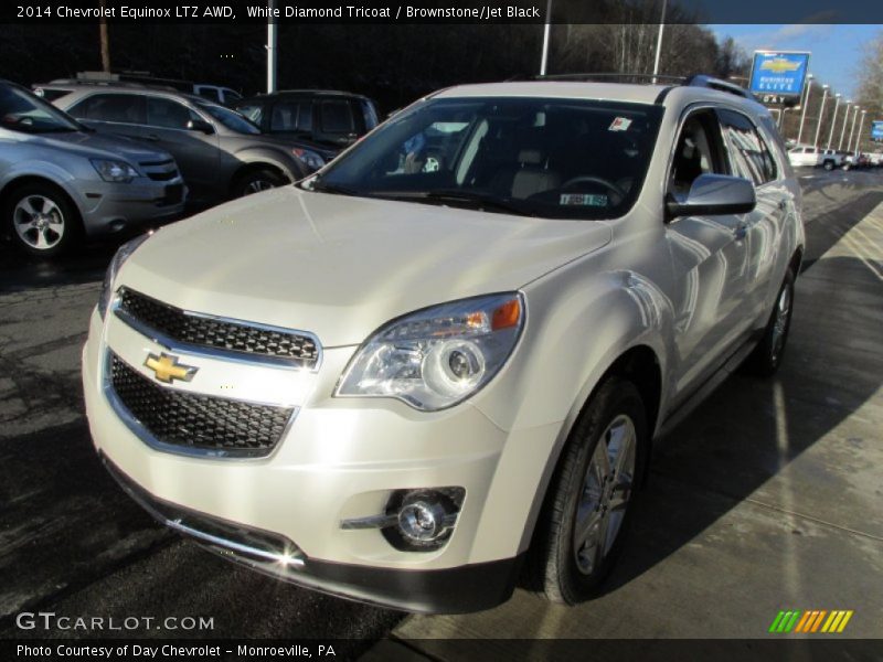 White Diamond Tricoat / Brownstone/Jet Black 2014 Chevrolet Equinox LTZ AWD