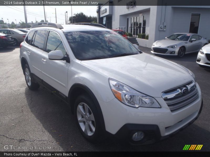 Satin White Pearl / Ivory 2014 Subaru Outback 2.5i Premium