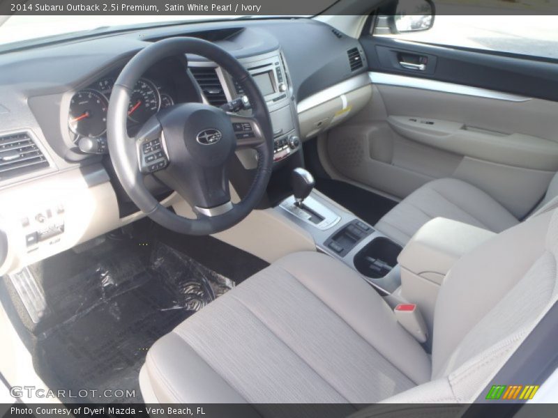 Satin White Pearl / Ivory 2014 Subaru Outback 2.5i Premium