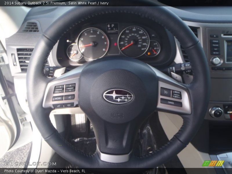 Satin White Pearl / Ivory 2014 Subaru Outback 2.5i Premium
