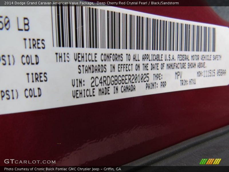 Deep Cherry Red Crystal Pearl / Black/Sandstorm 2014 Dodge Grand Caravan American Value Package