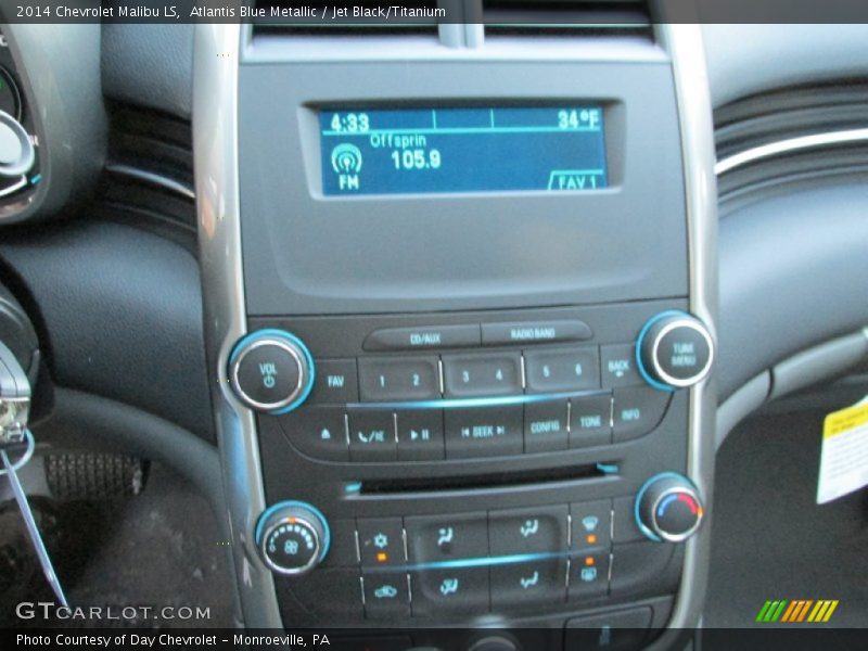 Atlantis Blue Metallic / Jet Black/Titanium 2014 Chevrolet Malibu LS
