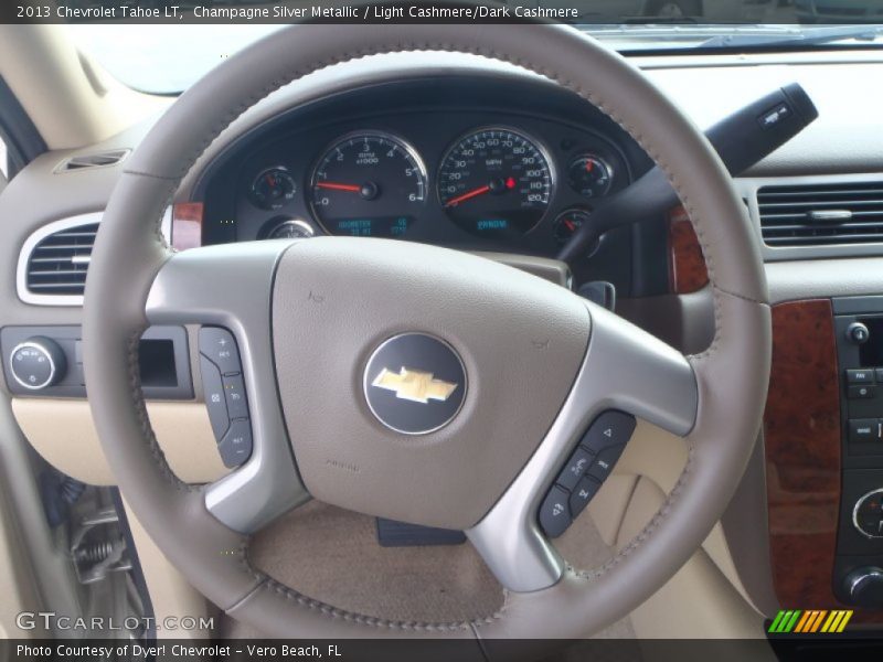 Champagne Silver Metallic / Light Cashmere/Dark Cashmere 2013 Chevrolet Tahoe LT