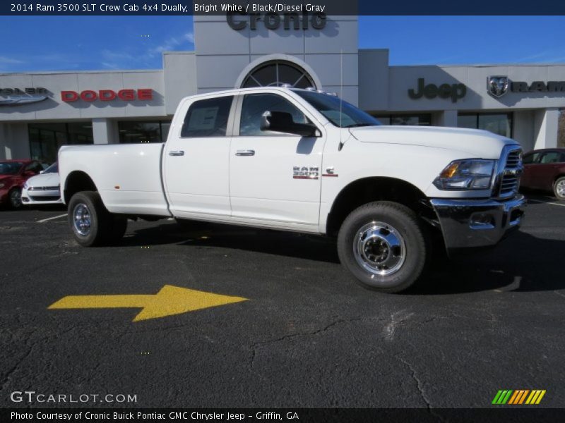 Bright White / Black/Diesel Gray 2014 Ram 3500 SLT Crew Cab 4x4 Dually