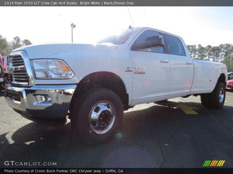 Bright White / Black/Diesel Gray 2014 Ram 3500 SLT Crew Cab 4x4 Dually