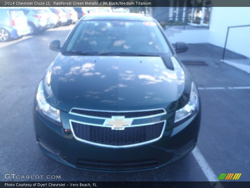 Rainforest Green Metallic / Jet Black/Medium Titanium 2014 Chevrolet Cruze LS