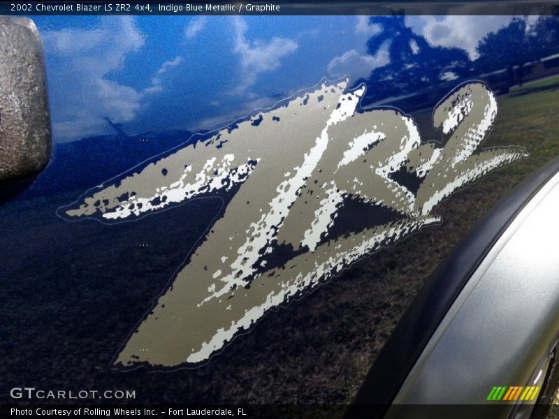 Indigo Blue Metallic / Graphite 2002 Chevrolet Blazer LS ZR2 4x4