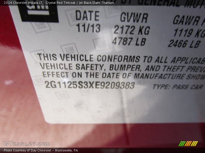 Crystal Red Tintcoat / Jet Black/Dark Titanium 2014 Chevrolet Impala LT