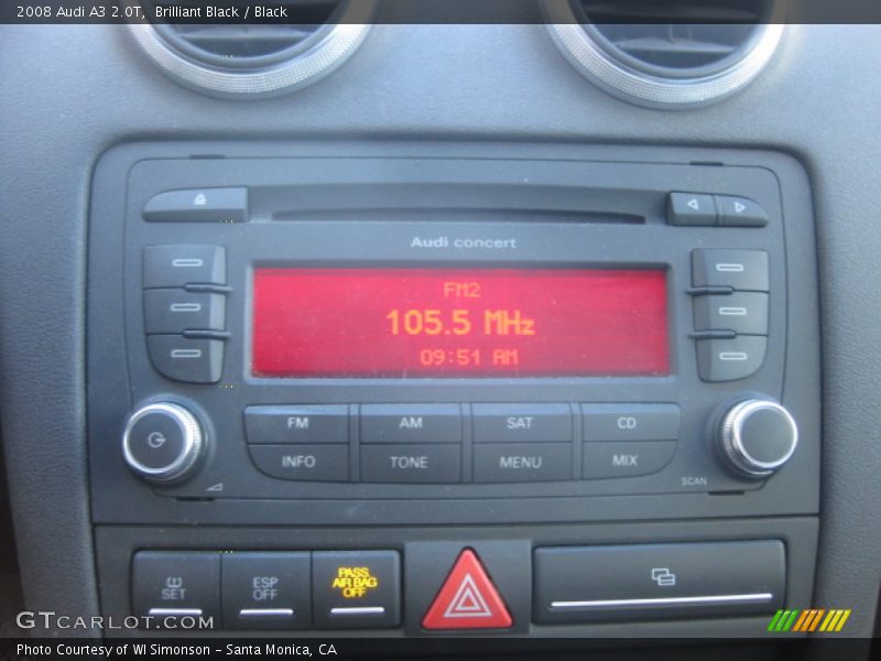 Brilliant Black / Black 2008 Audi A3 2.0T