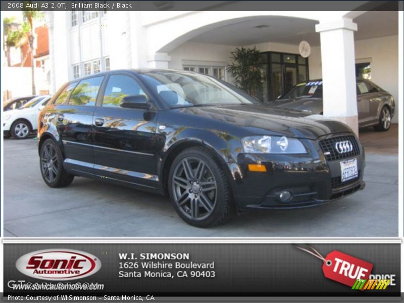 Brilliant Black / Black 2008 Audi A3 2.0T