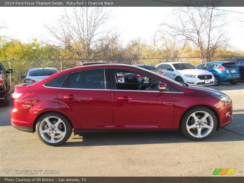 Ruby Red / Charcoal Black 2014 Ford Focus Titanium Sedan