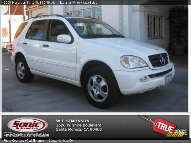 Alabaster White / Java Beige 2004 Mercedes-Benz ML 350 4Matic