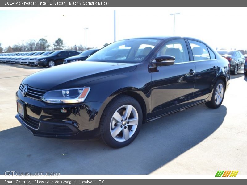 Black / Cornsilk Beige 2014 Volkswagen Jetta TDI Sedan