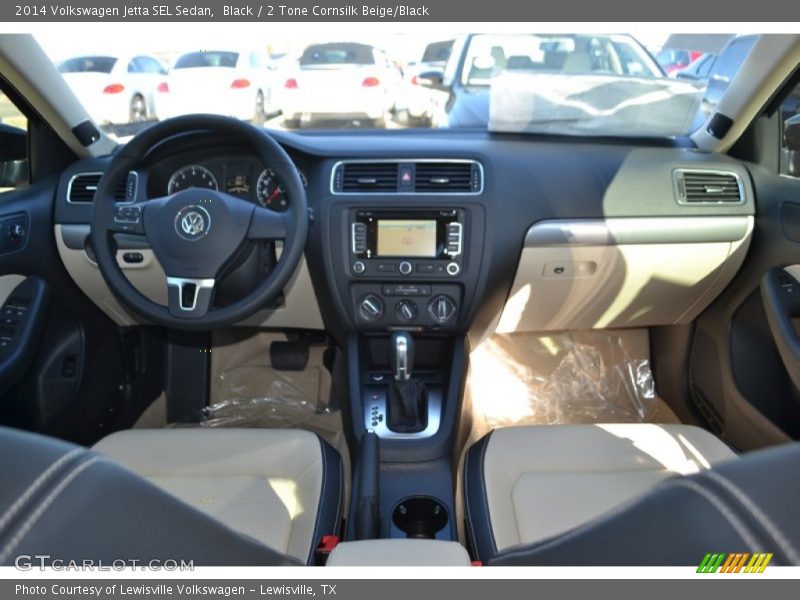 Black / 2 Tone Cornsilk Beige/Black 2014 Volkswagen Jetta SEL Sedan