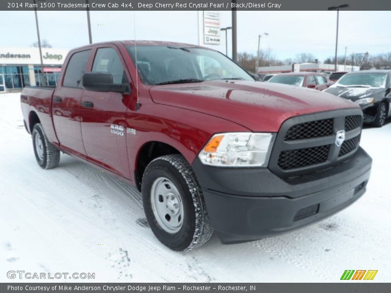 Deep Cherry Red Crystal Pearl / Black/Diesel Gray 2014 Ram 1500 Tradesman Crew Cab 4x4