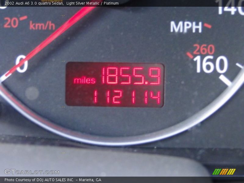 Light Silver Metallic / Platinum 2002 Audi A6 3.0 quattro Sedan