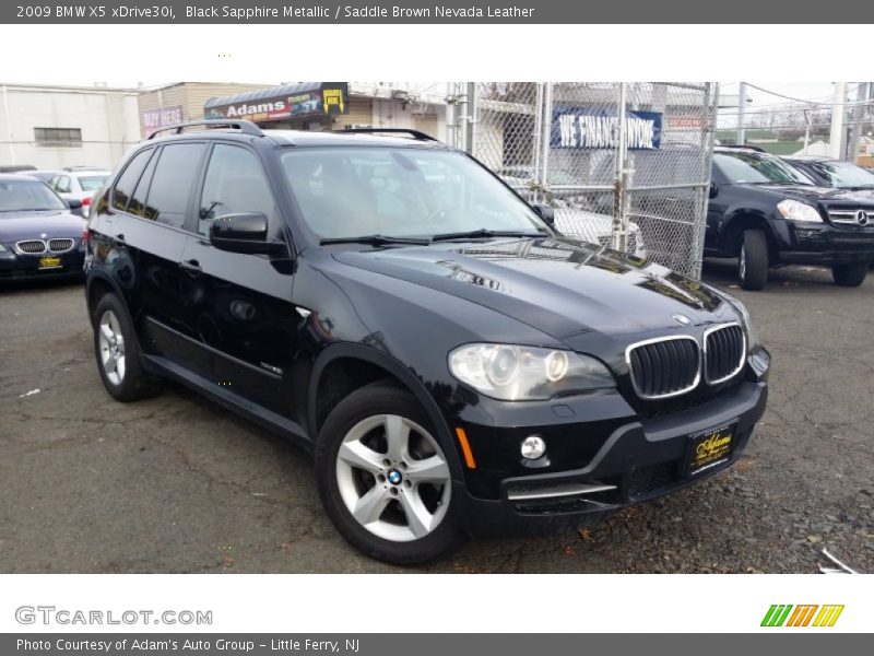 Black Sapphire Metallic / Saddle Brown Nevada Leather 2009 BMW X5 xDrive30i