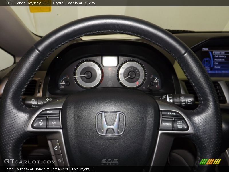 Crystal Black Pearl / Gray 2012 Honda Odyssey EX-L