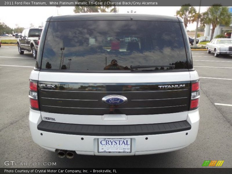 White Platinum Metallic Tri-Coat / Charcoal Black/Grey Alcantara 2011 Ford Flex Titanium
