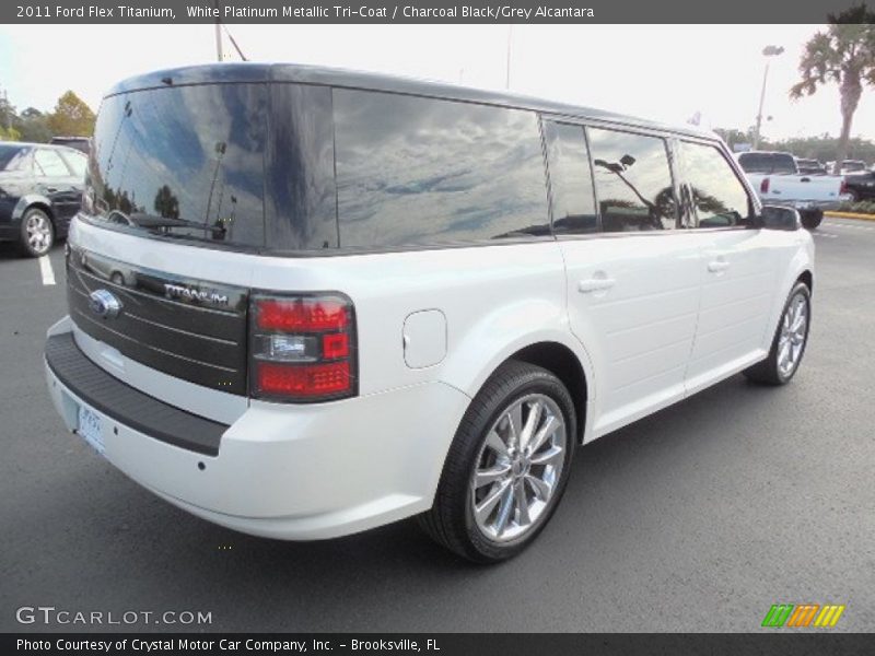 White Platinum Metallic Tri-Coat / Charcoal Black/Grey Alcantara 2011 Ford Flex Titanium
