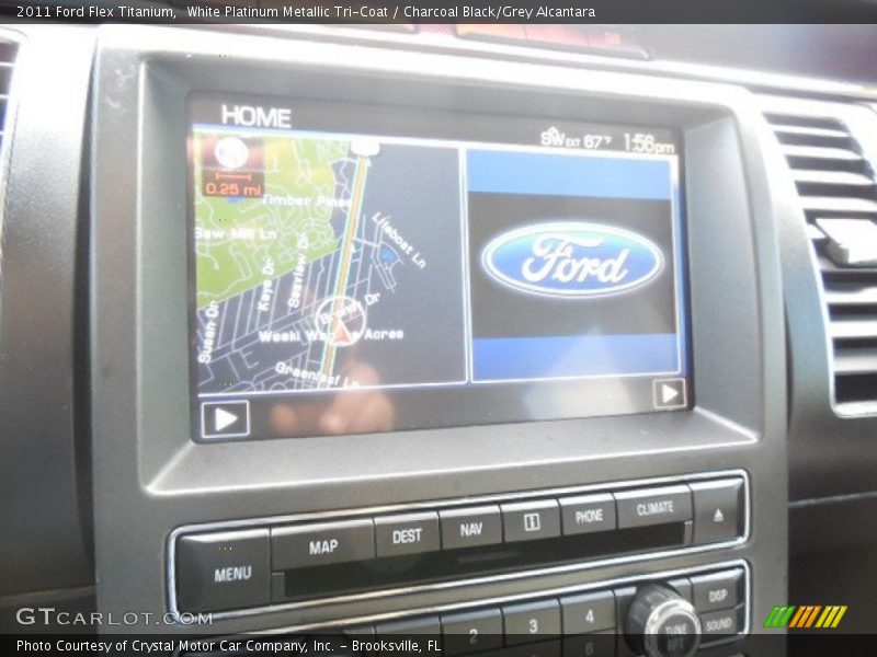 White Platinum Metallic Tri-Coat / Charcoal Black/Grey Alcantara 2011 Ford Flex Titanium
