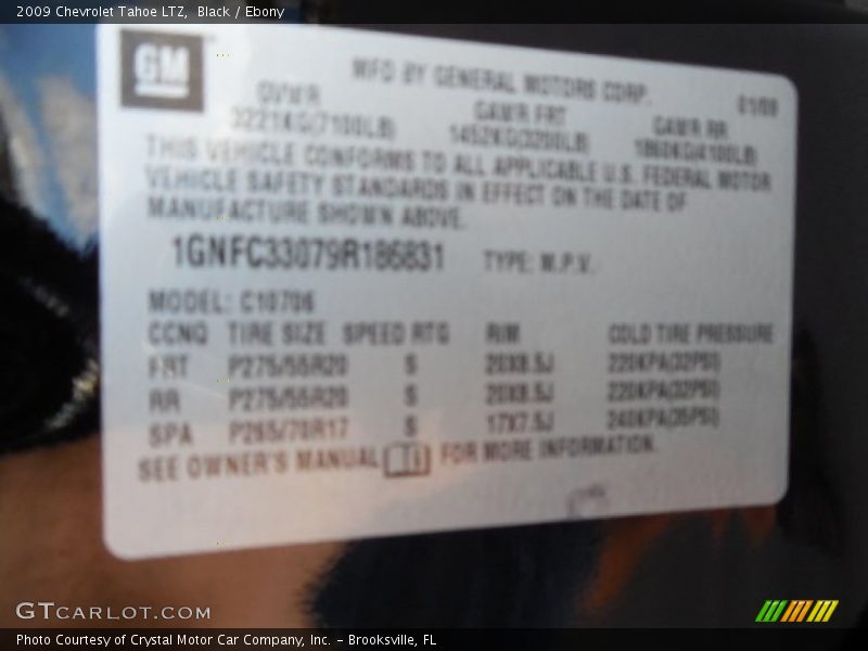 Black / Ebony 2009 Chevrolet Tahoe LTZ