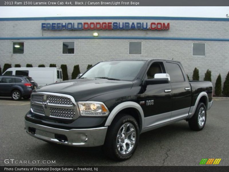 Black / Canyon Brown/Light Frost Beige 2013 Ram 1500 Laramie Crew Cab 4x4