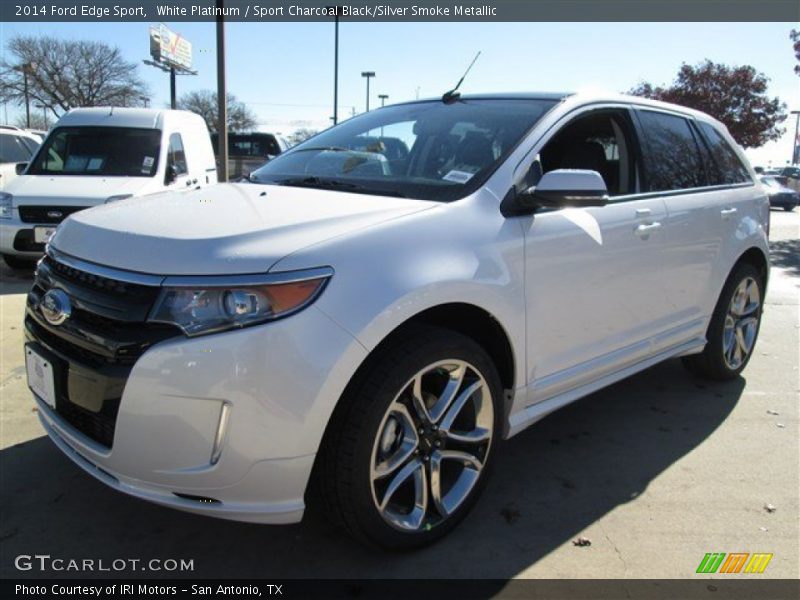 White Platinum / Sport Charcoal Black/Silver Smoke Metallic 2014 Ford Edge Sport