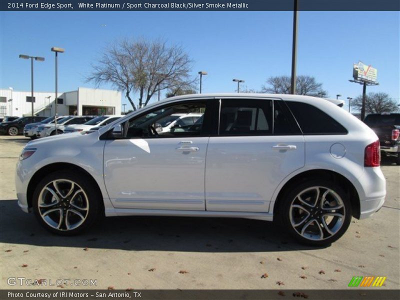 White Platinum / Sport Charcoal Black/Silver Smoke Metallic 2014 Ford Edge Sport