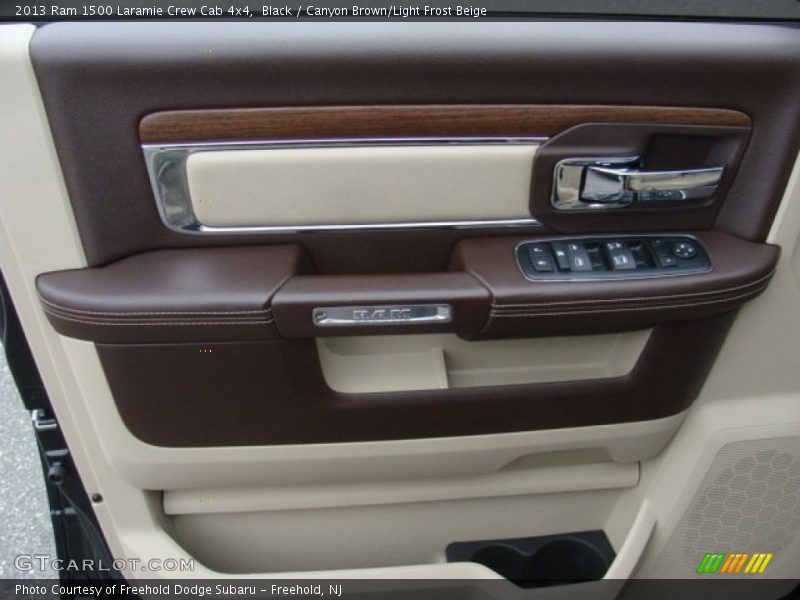 Black / Canyon Brown/Light Frost Beige 2013 Ram 1500 Laramie Crew Cab 4x4