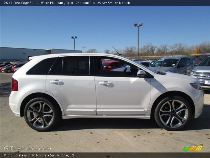 White Platinum / Sport Charcoal Black/Silver Smoke Metallic 2014 Ford Edge Sport