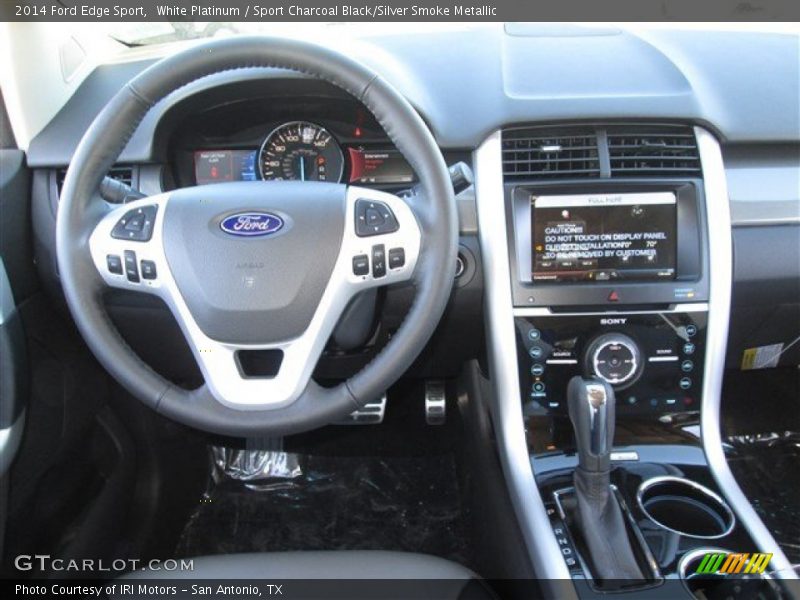 White Platinum / Sport Charcoal Black/Silver Smoke Metallic 2014 Ford Edge Sport