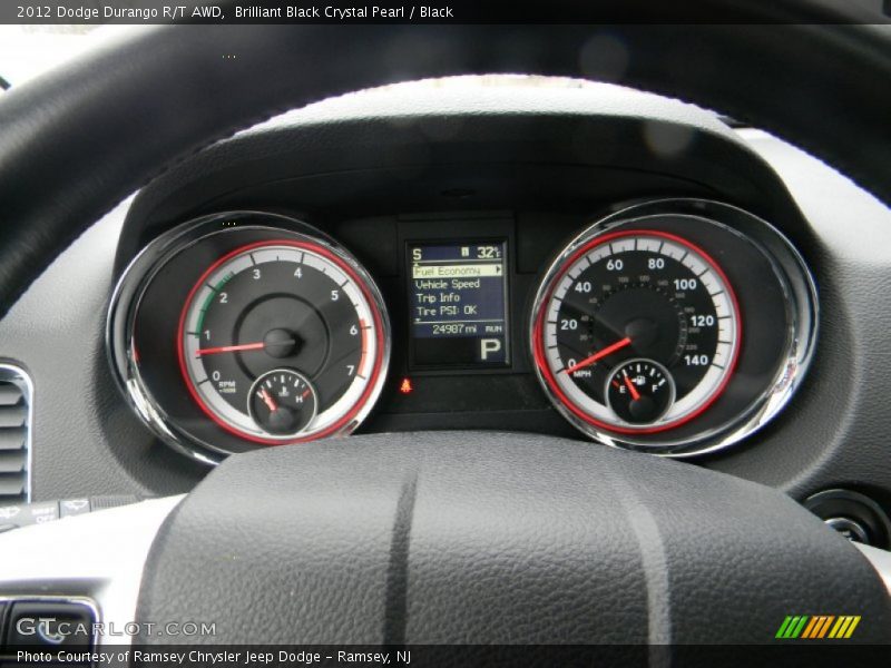 Brilliant Black Crystal Pearl / Black 2012 Dodge Durango R/T AWD
