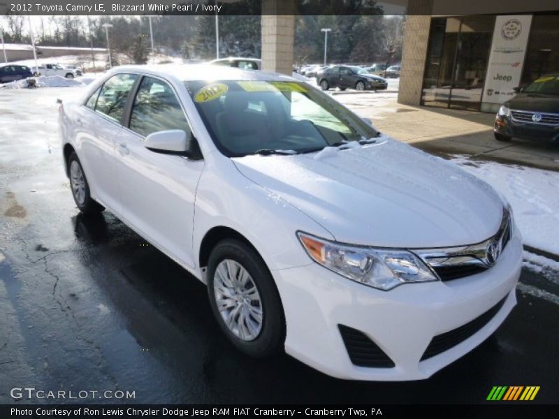 Blizzard White Pearl / Ivory 2012 Toyota Camry LE