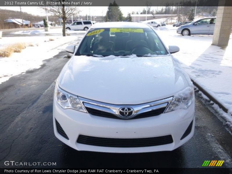 Blizzard White Pearl / Ivory 2012 Toyota Camry LE