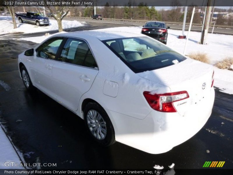 Blizzard White Pearl / Ivory 2012 Toyota Camry LE