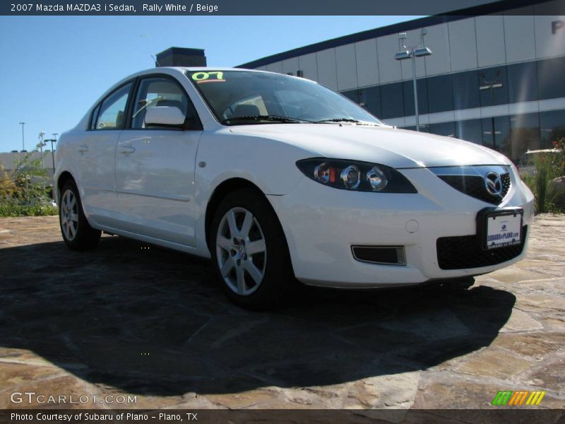 Rally White / Beige 2007 Mazda MAZDA3 i Sedan