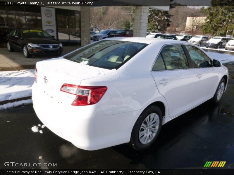 Blizzard White Pearl / Ivory 2012 Toyota Camry LE
