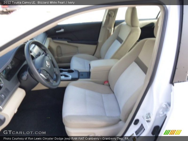 Blizzard White Pearl / Ivory 2012 Toyota Camry LE