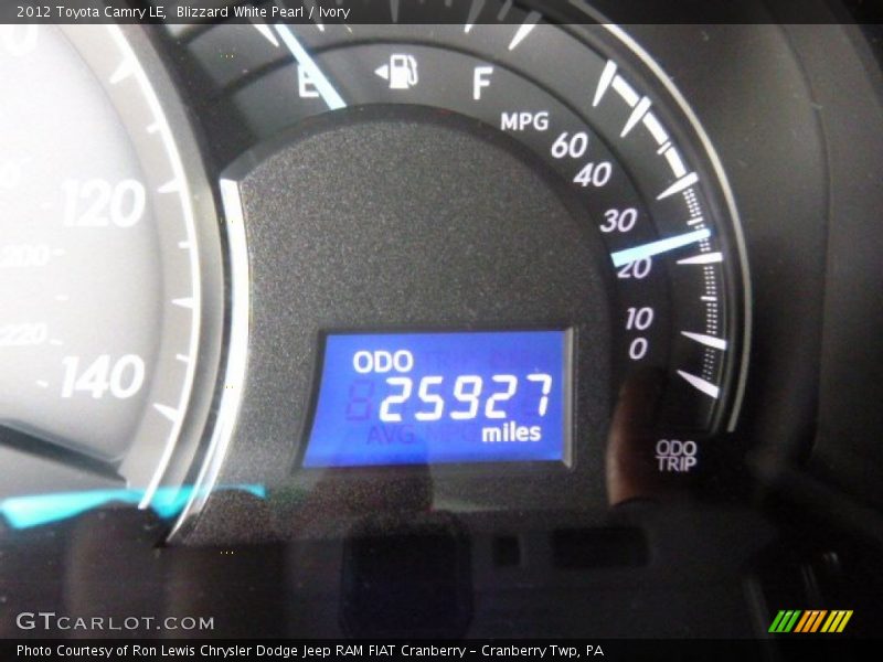 Blizzard White Pearl / Ivory 2012 Toyota Camry LE